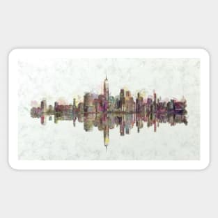 New York Skyline Painting Sticker